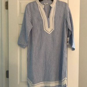 Crown and ivy tunic dress blue white Never worn S